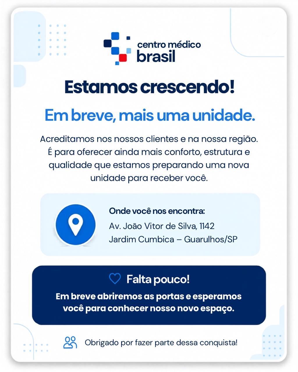 Pop-up Nova Unidade